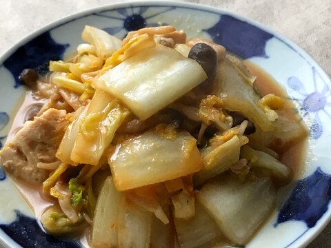 鶏肉と白菜のピリ辛味噌炒め